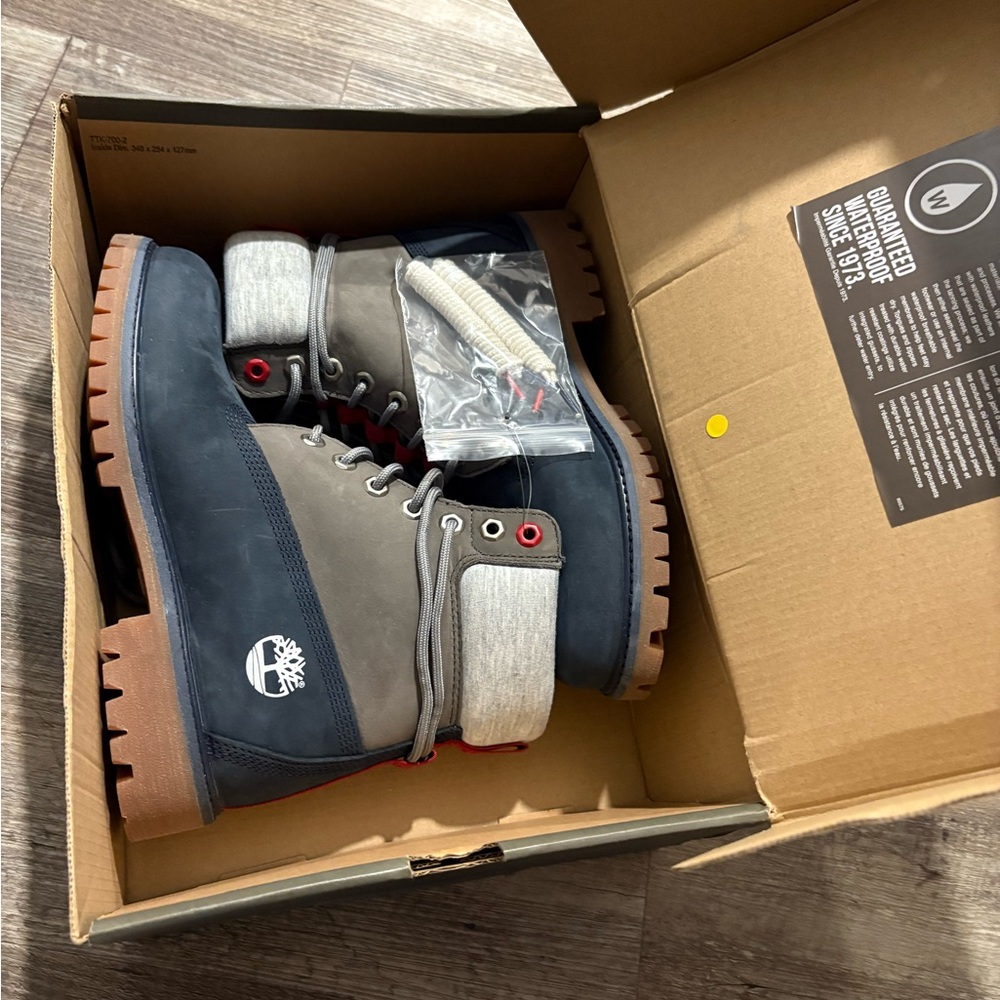Timberland Blue and Gray Outdoor Boots